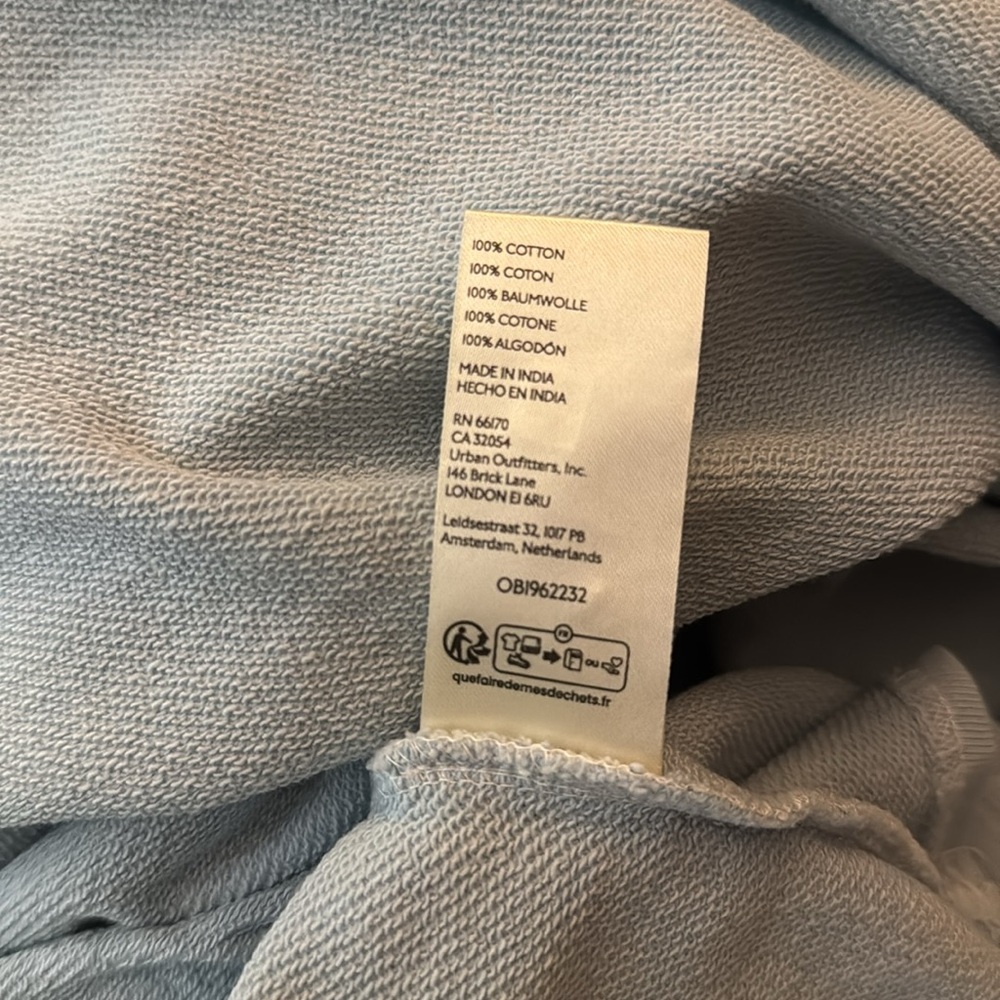 Free People Cotton Madeleine Sweatshirt in Winter Sky Combo Oversized Medium - Picture 11 of 11
